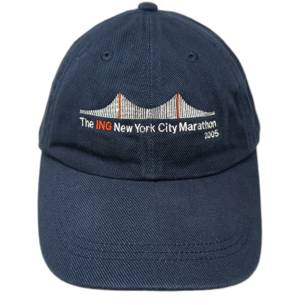 Velocity 2005 New York City Marathon Blue OSFM Baseball Cap Hat Slideback Cotton